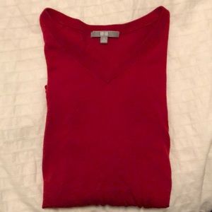 Red Uniqlo v-neck pullover